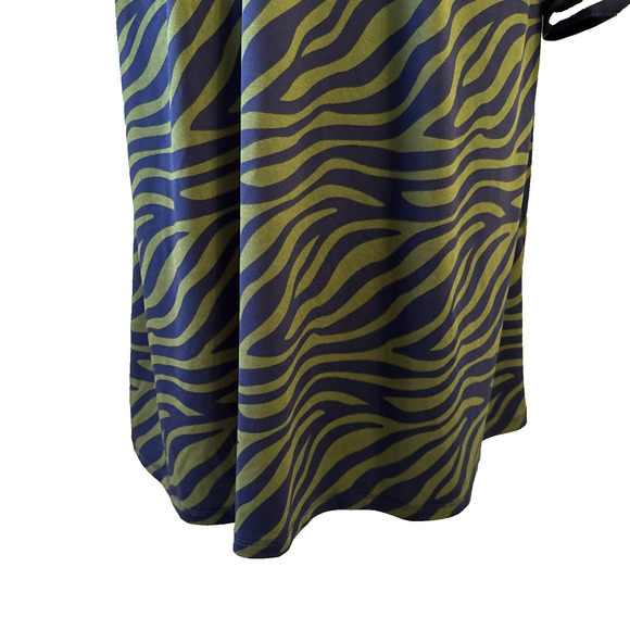 Eloquii Elements Green/ Black Zebra Print Button Down Midi Dress Size 14 - Picture 12 of 14